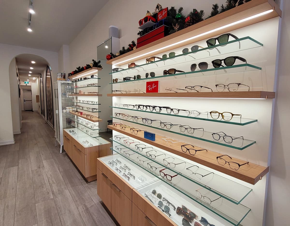 Eye care professionals with patients