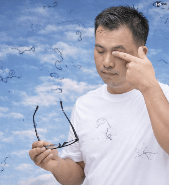 Eye floaters shadows on retina